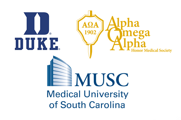 Duke. Alpha Omega Alpha Honor Medical Society. Medical University of South Carolina