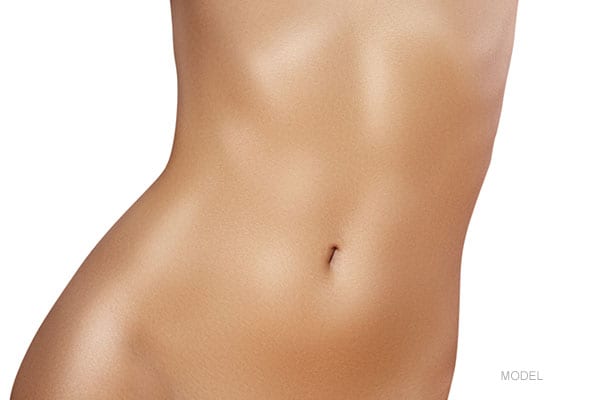 Mid body shot of a smooth toned abdomen