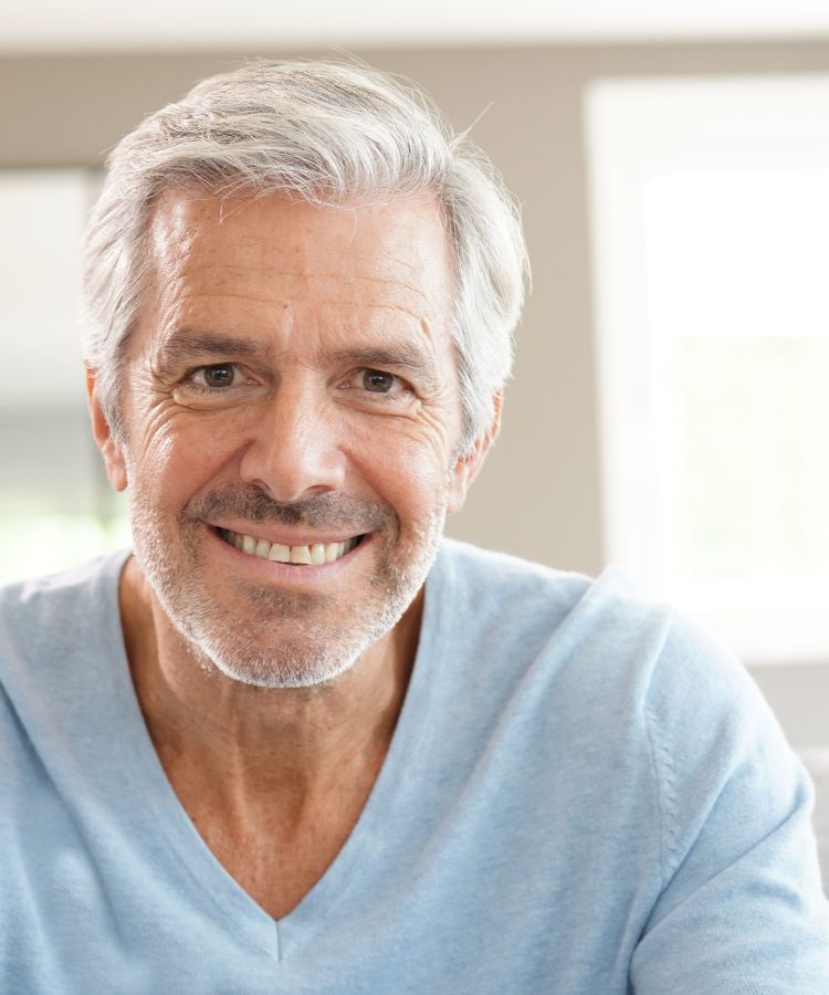 Man's face smiling