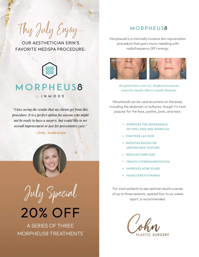 Poster ad for July's special for Morpheus8 product