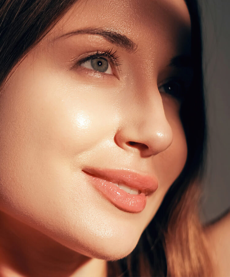 Up close of a woman's face